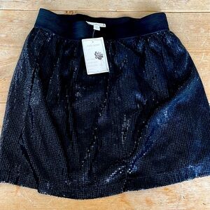 Pink Rose Black sequin elastic waist skirt. Size L